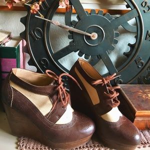 Forever 21 Brown & Beige Wedges